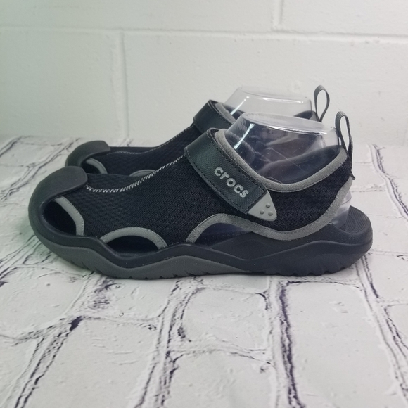 Crocs Swiftwater mesh black gray mesh deck shows - Picture 5 of 12